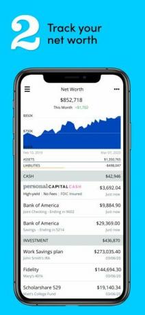 iPhone 上の Personal Capital ファイナンス アプリのスクリーンショット
