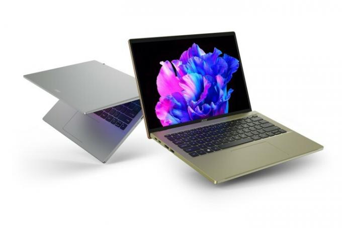 Dvojni pogled Acer Swift Go, ki prikazuje odprto in zaprto.