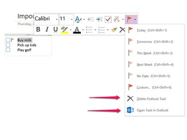 Slett eller rediger en koblet Outlook-oppgave.