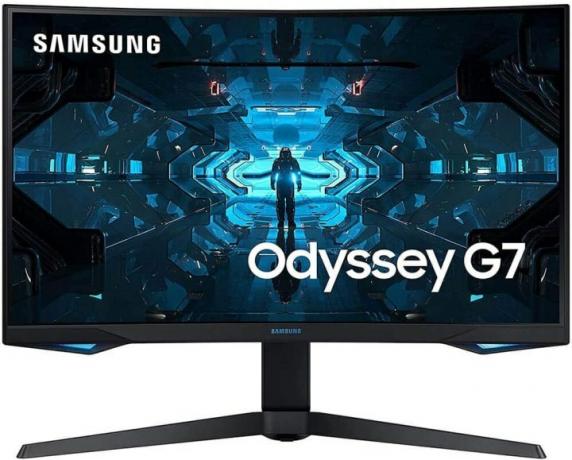 Samsung Odyssey G7 LC32G75TQSNXZA モニター。