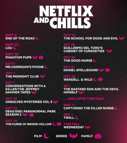Plakát sestavy Netflix a Chills.