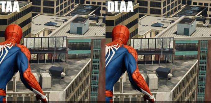 Usporedba anti-aliasinga u Marvelovom Spider-Manu.