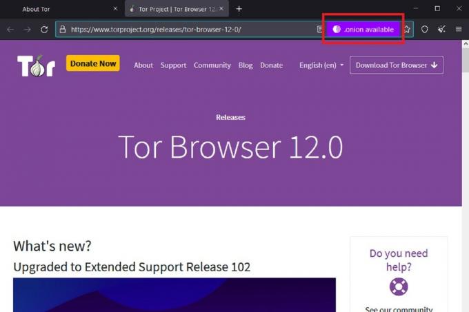 Tor Browsers Onion Available-funktion.