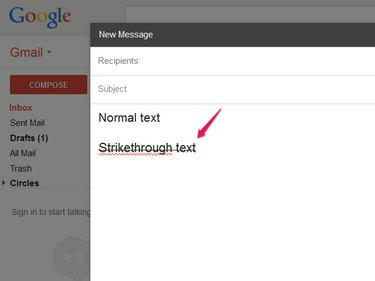 الصق النص في Gmail.