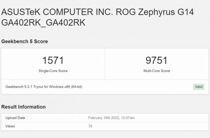 Benchmark des AMD Ryzen 6900HS.