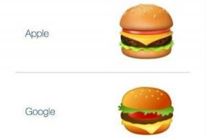 Apple und Google sind sich bei der Platzierung von Käse in Cheeseburger-Emoji. nicht einig