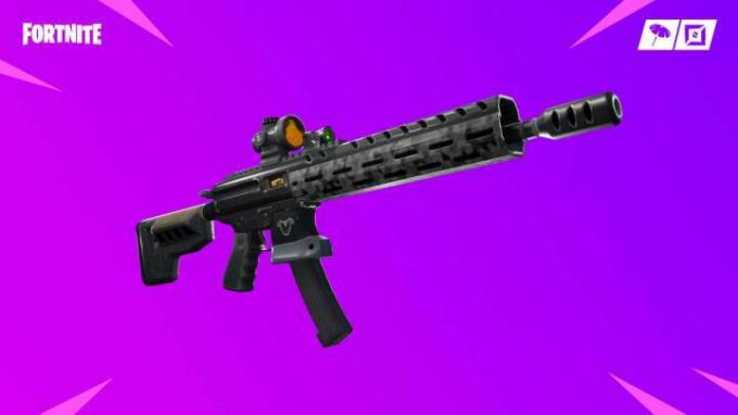 Un rifle de asalto épico en Fortnite.