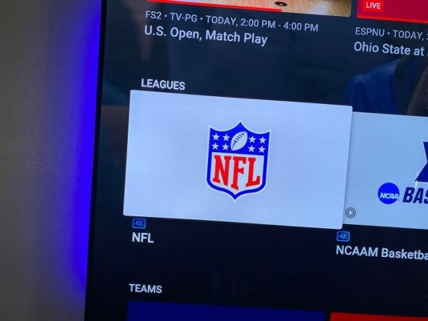 NFL στο YouTube TV.