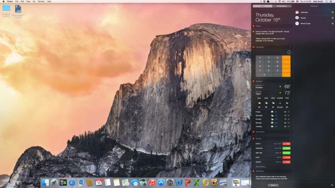 Notifikační centrum OS X Yosemite 2