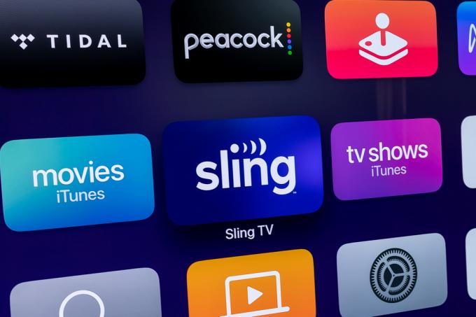 Sling TV alkalmazás ikonja az Apple TV-n.