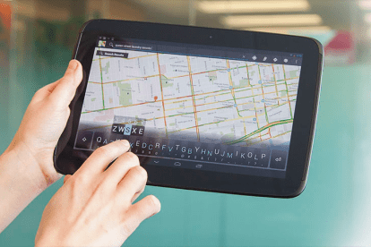 recensione minima della tastiera Android su un tablet