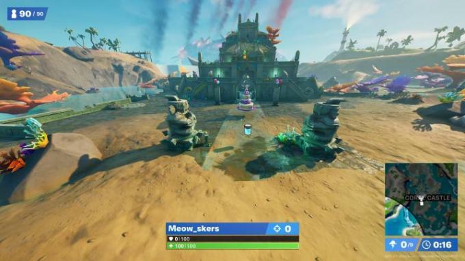 Ubicación de la botella de color Coral Castle en Fortnite. 