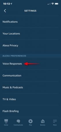 „Amazon Alexa App“ balso atsakymai