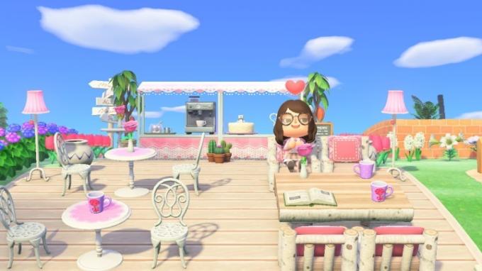 『Animal Crossing: New Horizo​​ns』の家具の周りにいるプレイヤー。