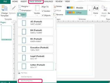 Välj Fler förinställda sidstorlekar för att hitta några häften.