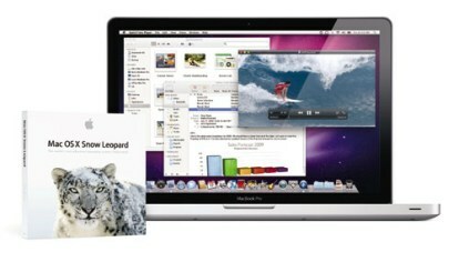 קופסת אפל Snow Leopard עם מקבוק