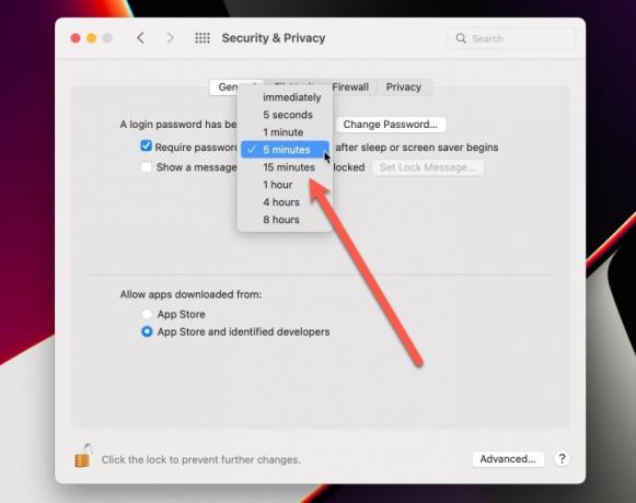 Kräv inloggning efter viloläge eller skärmsläckare i MacOS.