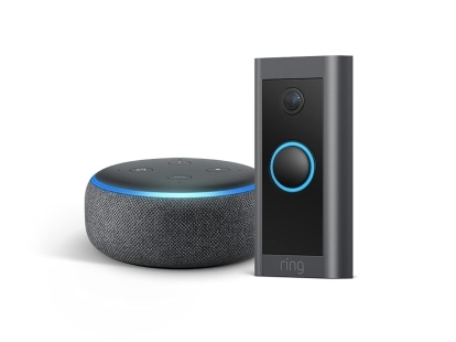 Pacote Prime Day com Ring Video Doorbell e alto-falante inteligente Echo Dot