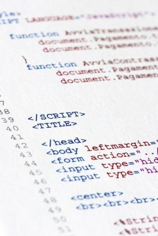 HTML kodlama satırları