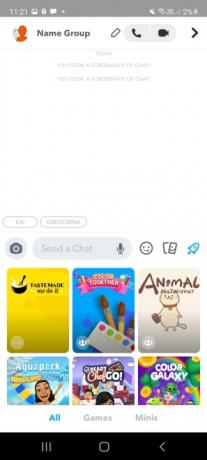Snapchat skupinové chatovací hry