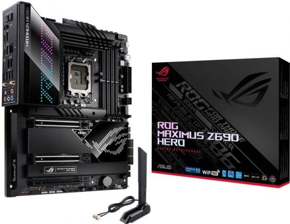 Asus ROG Maximus Z690 Hero bundkort og boks.