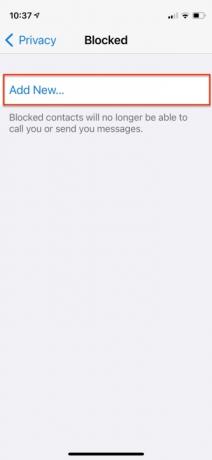 Lägg till nya användare till blocklistan WhatsApp iOS.