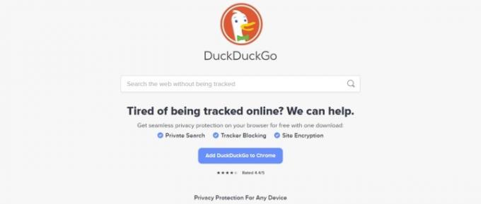 Домашняя страница DuckDuckGo.