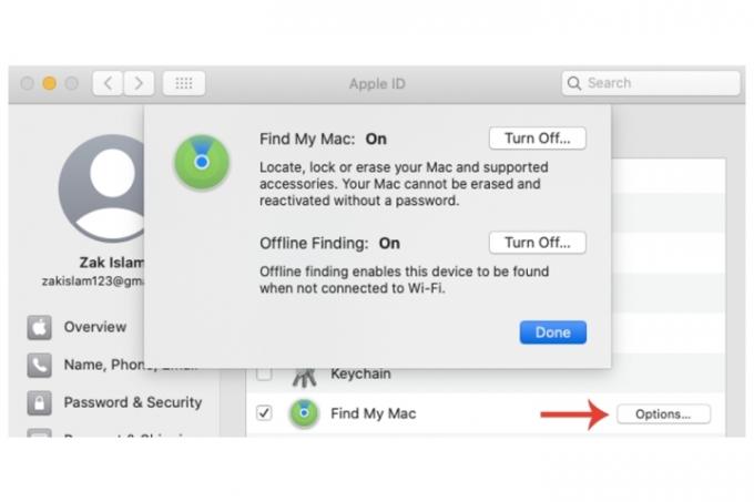 Функція офлайн-пошуку для програми «Знайти мій Mac» на Mac.