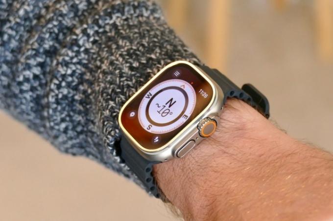 La boussole sur l'Apple Watch Ultra.