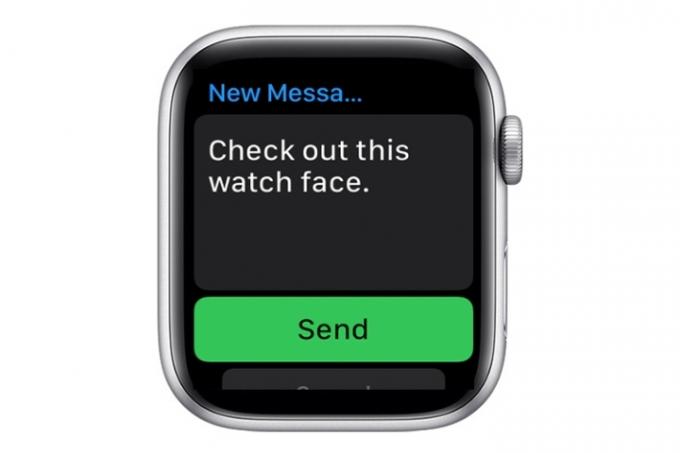 Gesichtsnachrichtenschnittstelle der Apple Watch.