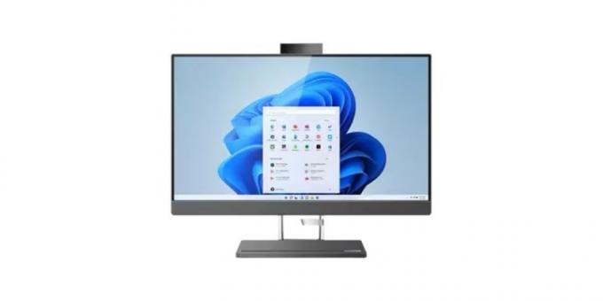 Lenovo IdeaCentre AIO 5i על רקע לבן.