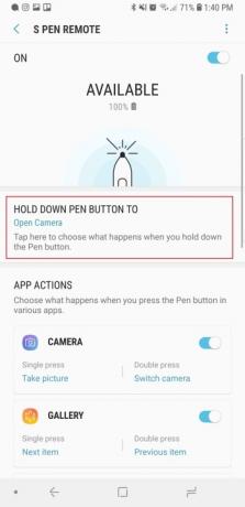 Samsung Galaxy Note 9 Einstellungen S-Stift gedrückt halten