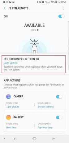 Samsung Galaxy Note 9 instellingen s pen ingedrukt houden