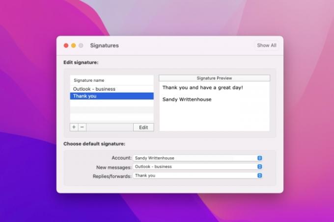 kako spremeniti podpis v Outlooku mac spremenjeno