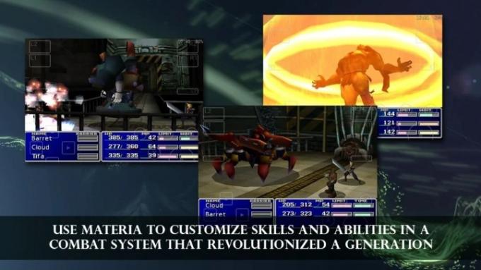Colagem de capturas de tela de Final Fantasy.