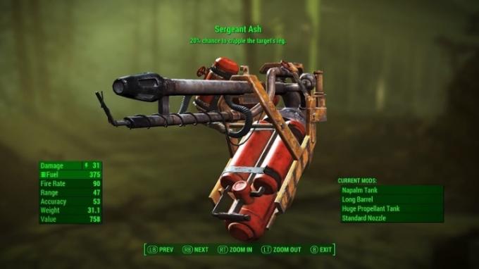 הנשק של סמל אש ב-Fallout 4. 