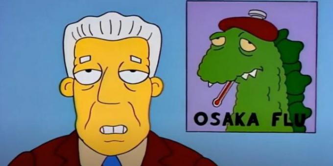 Simpsons'ın Osaka grip bölümü, COVID pandemisini öngördü