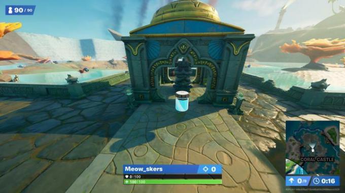 Ubicación de la botella de color Coral Castle en Fortnite. 