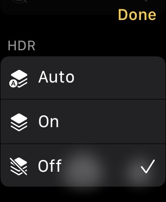 รีโมทกล้อง Apple Watch พร้อม HDR