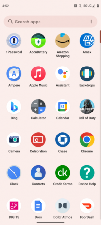 Screenshot von Android 12 auf dem Motorola Edge (2022).