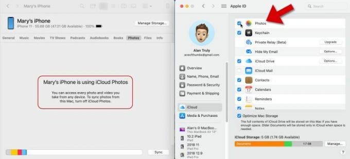 iPhone への同期はすでに iCloud によって処理されている可能性があります。