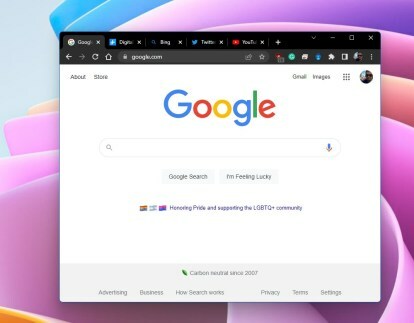 Google Chrome birkaç sekmeyle açılır.