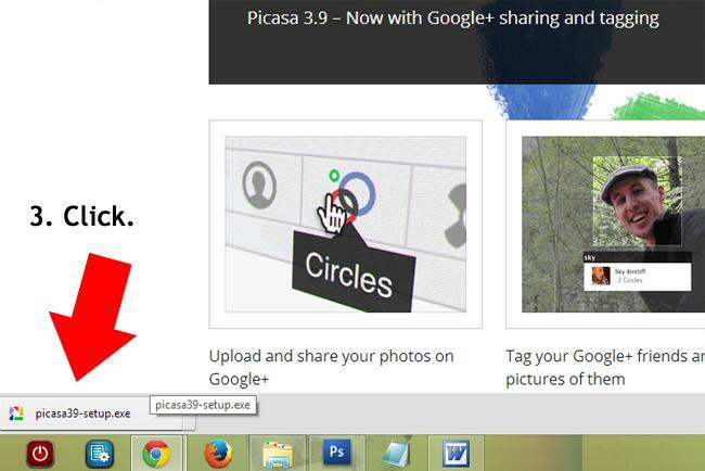 snímky obrazovky – instalace picasa 3