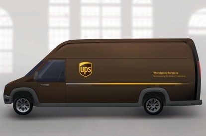 Upodabljanje umetnika vtičnika tovornjaka UPS