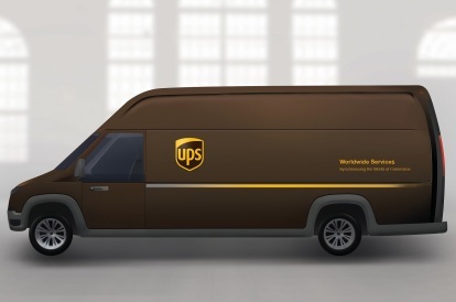 UPS plug-in lastebil artist gjengivelse