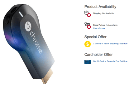 Chromecast Best Buy epuizat