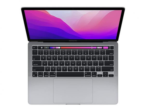 De Apple MacBook Pro 2022 met Touch Bar op een witte achtergrond.